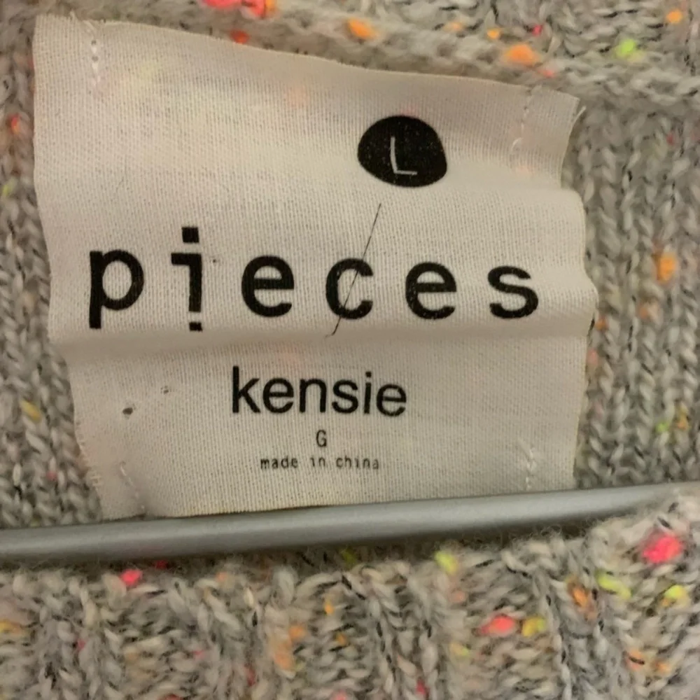 Kensie Pieces Beige Cotton Knit Open Knit Sweater